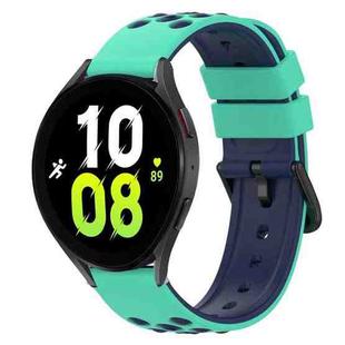 For Samsung Galaxy Watch5 44mm 20mm Two-Color Silicone Watch Band(Army Green + Black)