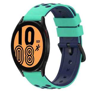 For Samsung Galaxy Watch4 44mm 20mm Two-Color Silicone Watch Band(Army Green + Black)