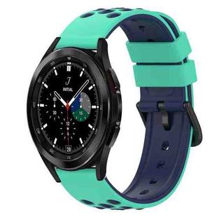 For Samsung  Galaxy Watch4 Classic 42mm 20mm Two-Color Silicone Watch Band(Army Green + Black)