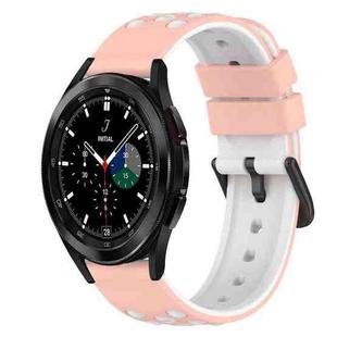 For Samsung  Galaxy Watch4 Classic 46mm 20mm Two-Color Silicone Watch Band(White+Black)
