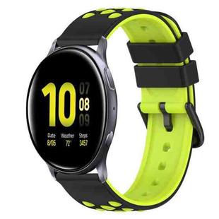 For Samsung Galaxy Watch Active2 40mm 20mm Two-Color Silicone Watch Band(Black+Grey)