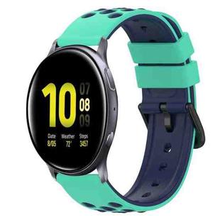 For Samsung Galaxy Watch Active2 40mm 20mm Two-Color Silicone Watch Band(Army Green + Black)