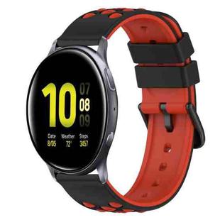 For Samsung Galaxy Watch Active2 44mm 20mm Two-Color Silicone Watch Band(Black+White)