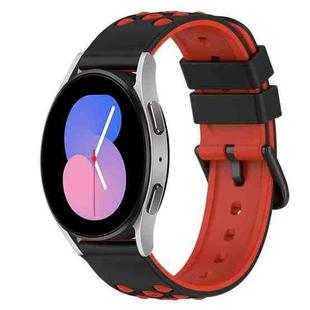 For Samsung Galaxy Watch 42mm 20mm Two-Color Silicone Watch Band(Black+White)
