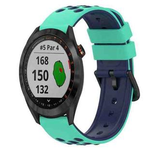 For Garmin Approach S40 20mm Two-Color Silicone Watch Band(Army Green + Black)