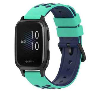 For Garmin Venu SQ 20mm Two-Color Silicone Watch Band(Army Green + Black)