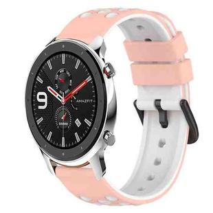 For Amazfit GTR 42mm 20mm Two-Color Silicone Watch Band(White+Black)