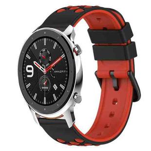 For Amazfit GTR 42mm 20mm Two-Color Silicone Watch Band(Black+White)
