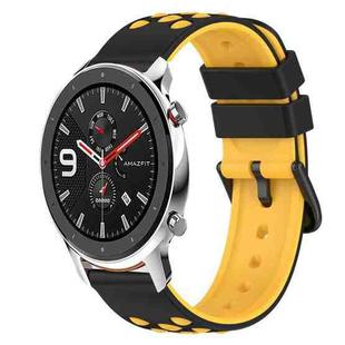 For Amazfit GTR 42mm 20mm Two-Color Silicone Watch Band(Black+Red)