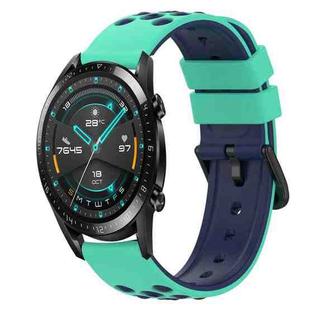 For Huawei Watch GT2 42mm 20mm Two-Color Silicone Watch Band(Army Green + Black)