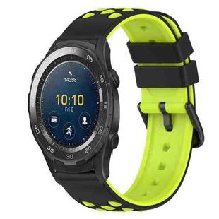 For Huawei Watch 2 20mm Two-Color Silicone Watch Band(Black+Grey)