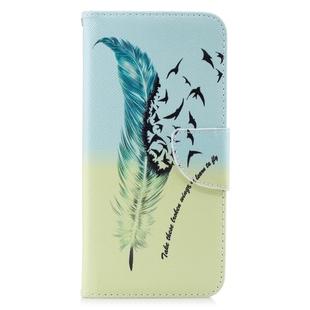 Colored Drawing Pattern Horizontal Flip Leather Case for Huawei Mate 20 Lite, with Holder & Card Slots & Wallet(Feather Bird)
