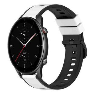 For Amazfit GTR 2e 22mm Two-Color Silicone Watch Band(White+Black)