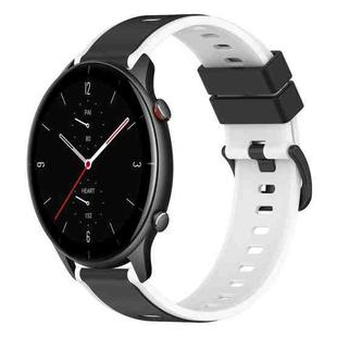 For Amazfit GTR 2e 22mm Two-Color Silicone Watch Band(Black+White)