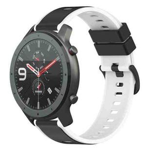 For Amazfit GTR 47mm 22mm Two-Color Silicone Watch Band(Black+White)