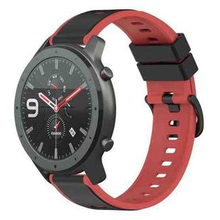 For Amazfit GTR 47mm 22mm Two-Color Silicone Watch Band(Black+Red)