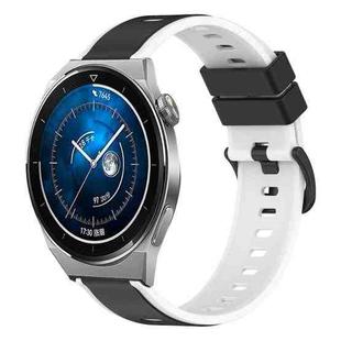 For Huawei Watch GT3 Pro 46mm 22mm Two-Color Silicone Watch Band(Black+White)