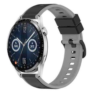 For Huawei Watch GT3 46mm 22mm Two-Color Silicone Watch Band(Black+Grey)