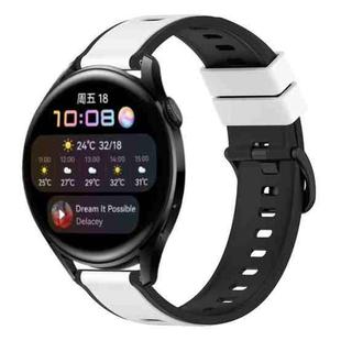 For Huawei Watch 3 22mm Two-Color Silicone Watch Band(White+Black)