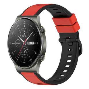 For Huawei GT2 Pro 22mm Two-Color Silicone Watch Band(Red+Black)