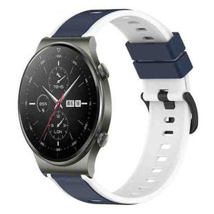 For Huawei GT2 Pro 22mm Two-Color Silicone Watch Band(Midnight Blue + White)