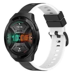 For Huawei Watch GT 2E 22mm Two-Color Silicone Watch Band(Black+White)