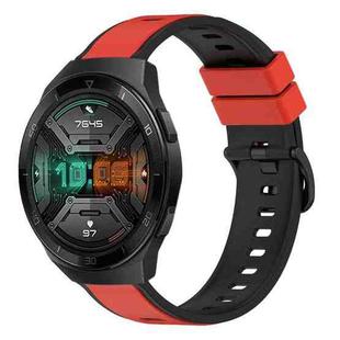 For Huawei Watch GT 2E 22mm Two-Color Silicone Watch Band(Red+Black)