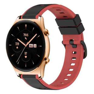 For Honor Watch GS 3 22mm Two-Color Silicone Watch Band(Black+Red)