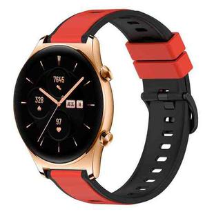 For Honor Watch GS 3 22mm Two-Color Silicone Watch Band(Red+Black)