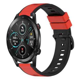 For Honor Magic Watch 2 46mm 22mm Two-Color Silicone Watch Band(Red+Black)