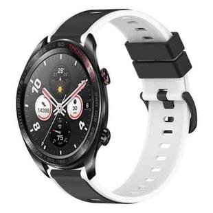 For Honor Watch Dream 22mm Two-Color Silicone Watch Band(Black+White)