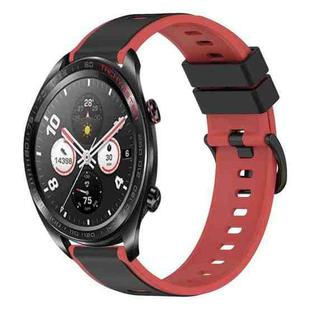 For Honor Watch Dream 22mm Two-Color Silicone Watch Band(Black+Red)