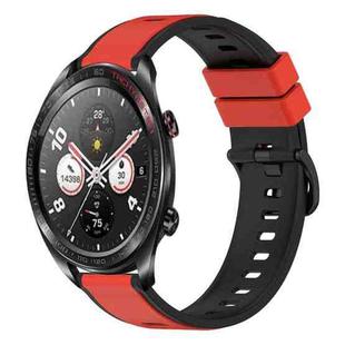 For Honor Watch Dream 22mm Two-Color Silicone Watch Band(Red+Black)