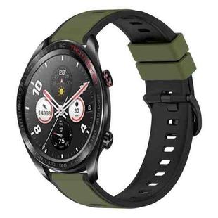 For Honor Watch Dream 22mm Two-Color Silicone Watch Band(Army Green + Black)