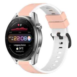 For Huawei Watch 3 Pro New 22mm Two-Color Silicone Watch Band(Pink+White)