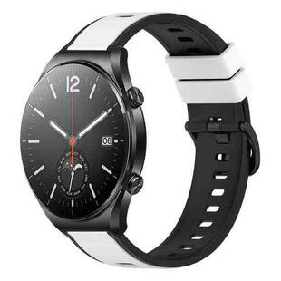 For Xiaomi MI Watch S1 22mm Two-Color Silicone Watch Band(White+Black)