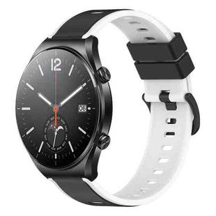 For Xiaomi MI Watch S1 22mm Two-Color Silicone Watch Band(Black+White)