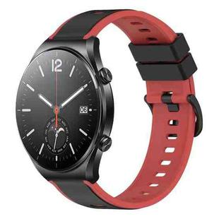 For Xiaomi MI Watch S1 22mm Two-Color Silicone Watch Band(Black+Red)