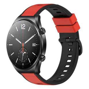 For Xiaomi MI Watch S1 22mm Two-Color Silicone Watch Band(Red+Black)