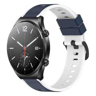 For Xiaomi MI Watch S1 22mm Two-Color Silicone Watch Band(Midnight Blue + White)