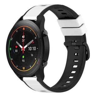 For Xiaomi MI Watch S1 Pro 22mm Two-Color Silicone Watch Band(White+Black)