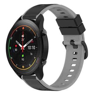 For Xiaomi MI Watch S1 Pro 22mm Two-Color Silicone Watch Band(Black+Grey)