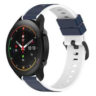 For Xiaomi MI Watch S1 Pro 22mm Two-Color Silicone Watch Band(Midnight Blue + White)