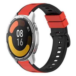 For Xiaomi MI Watch Color 2 22mm Two-Color Silicone Watch Band(Red+Black)