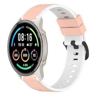 For Xiaomi MI Watch Sport 22mm Two-Color Silicone Watch Band(Pink+White)