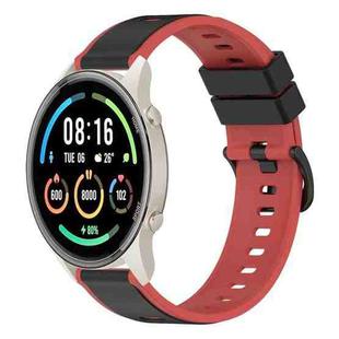 For Xiaomi MI Watch Sport 22mm Two-Color Silicone Watch Band(Black+Red)