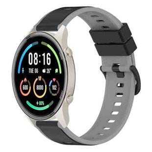 For Xiaomi MI Watch Sport 22mm Two-Color Silicone Watch Band(Black+Grey)
