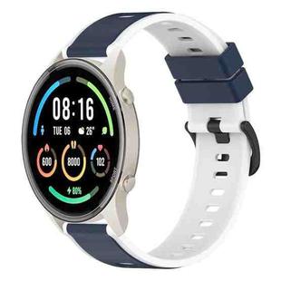 For Xiaomi MI Watch Sport 22mm Two-Color Silicone Watch Band(Midnight Blue + White)