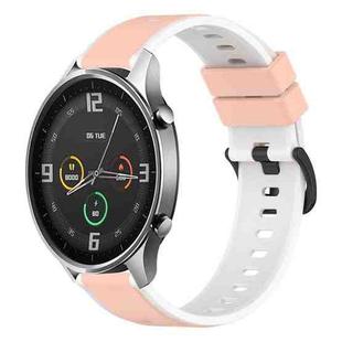 For Xiaomi MI Watch Color 22mm Two-Color Silicone Watch Band(Pink+White)
