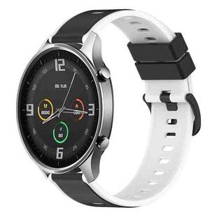 For Xiaomi MI Watch Color 22mm Two-Color Silicone Watch Band(Black+White)